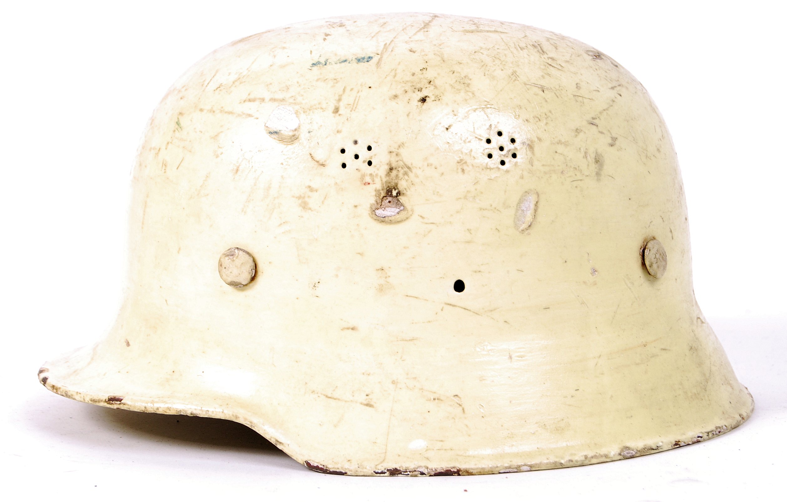 RARE POST-WWII GERMAN LUMINOUS FIRE FIGHTER'S HELMET