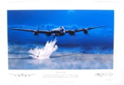 ' BOMB GONE ' NIC BROWN - UNIQUELY AUTOGRAPHED DAMBUSTER PRINT