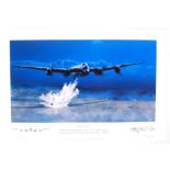 ' BOMB GONE ' NIC BROWN - UNIQUELY AUTOGRAPHED DAMBUSTER PRINT