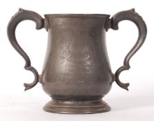 ANTIQUE PEWTER SIDNEY SUSSEX COLLEGE ROWING TROPHY CUP
