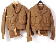 TWO POST WAR MILITARY BATTLEDRESS 1949 PATTERN UNIFORMS