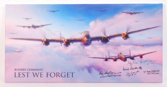 ' LEST WE FORGET ' MULTI SIGNED BOMBER COMMAND (X6) CANVAS ART