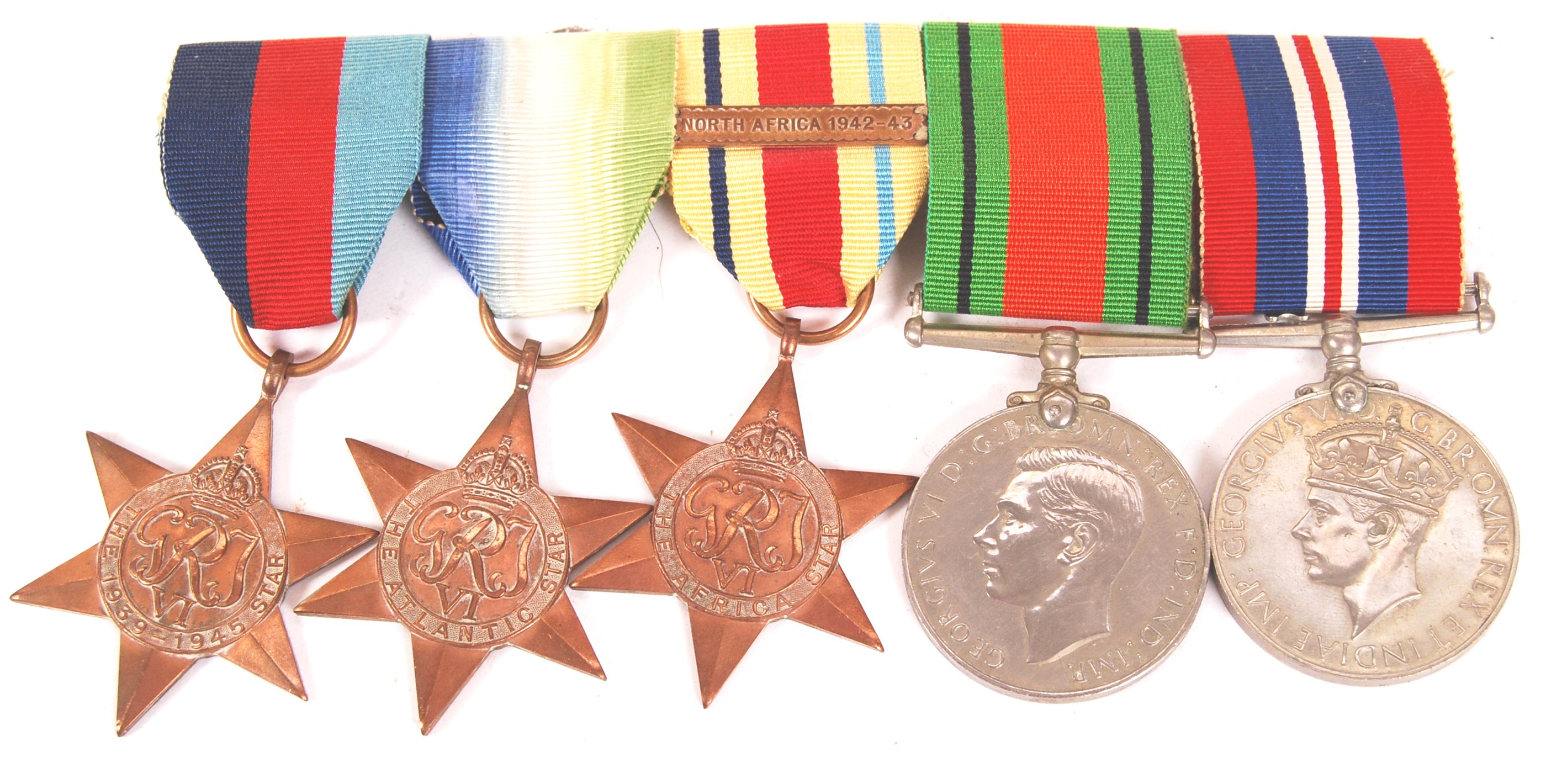 WWII SECOND WORLD WAR MEDAL GROUP ON BAR