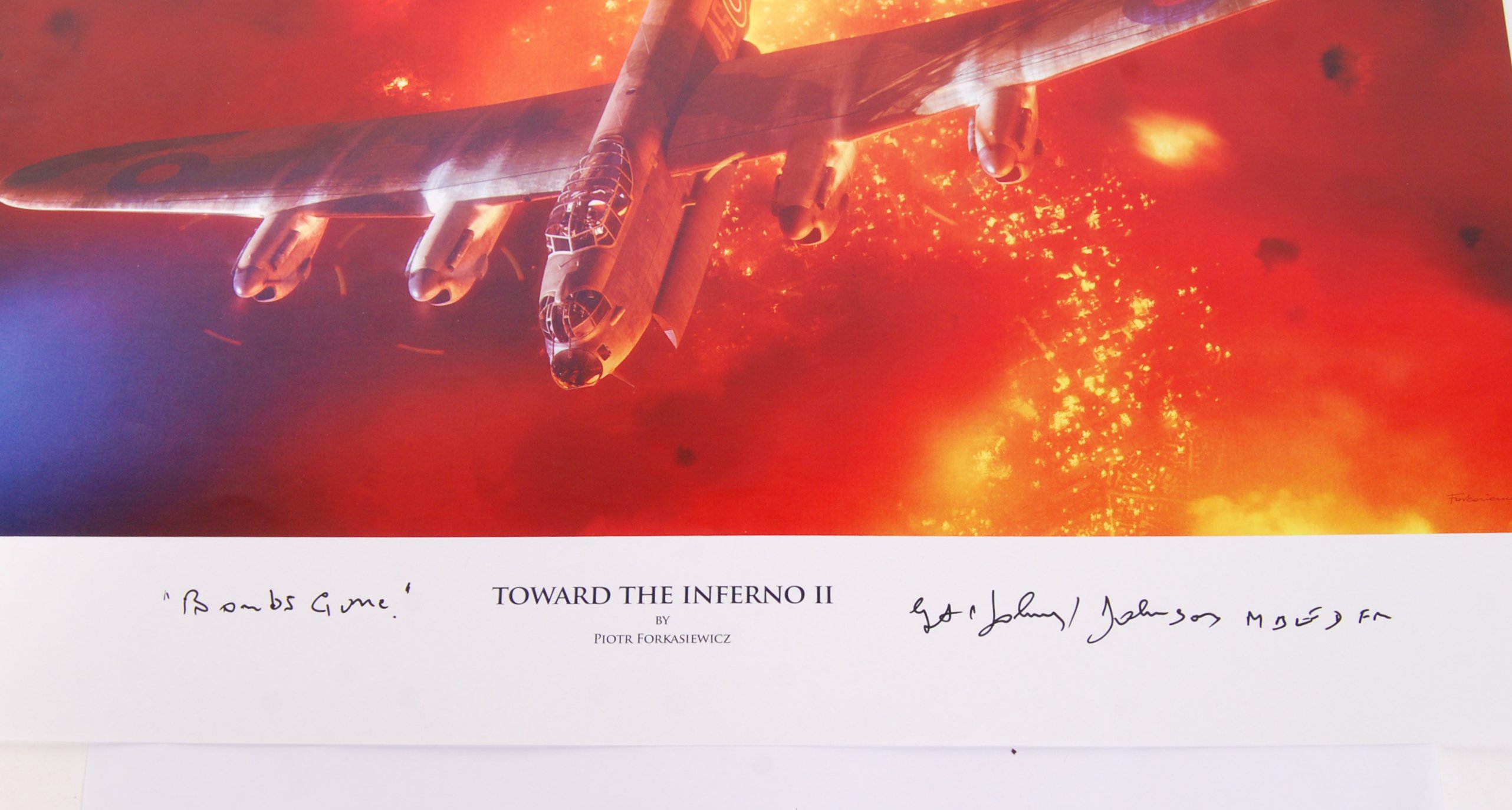 ' TOWARD THE INFERNO II ' PIOTR FORKASIEWICZ AUTOGRAPHED PRINT - Image 2 of 2