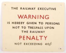 ORIGINAL VINTAGE RAILWAY WARNING SIGN BRITISH RAIL