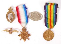 WWI FIRST WORLD WAR MILITARIA COLLECTION - MEDALS & BADGES