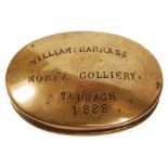 RARE 1980 MORFA COLLIERY DISASTER VICTIM'S BRASS TOBACCO TIN