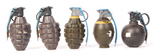 ASSORTED 20TH CENTURY INERT MILITARY TRAINING HAND GRENADES