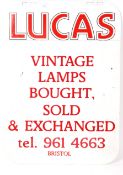 VINTAGE LUCAS ADVERTISING SALES SWINGING SIGN