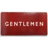 RARE ORIGINAL VINTAGE BRITISH RAIL ' GENTLEMEN ' ENAMEL SIGN