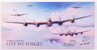 ' LEST WE FORGET ' MULTI SIGNED BOMBER COMMAND (X7) CANVAS ART