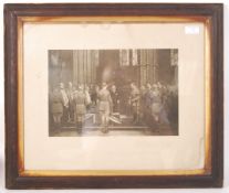 RARE ANTIQUE 'BURIAL OF THE UNKNOWN WARRIOR' FRAMED PRINT