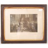 RARE ANTIQUE 'BURIAL OF THE UNKNOWN WARRIOR' FRAMED PRINT