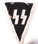 WWII SECOND WORLD WAR STYLE GERMAN NAZI ' SS ' PENNANT FLAG