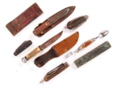 ASSORTED ANTIQUE KNIVES, PEN KNIVES & RELATED