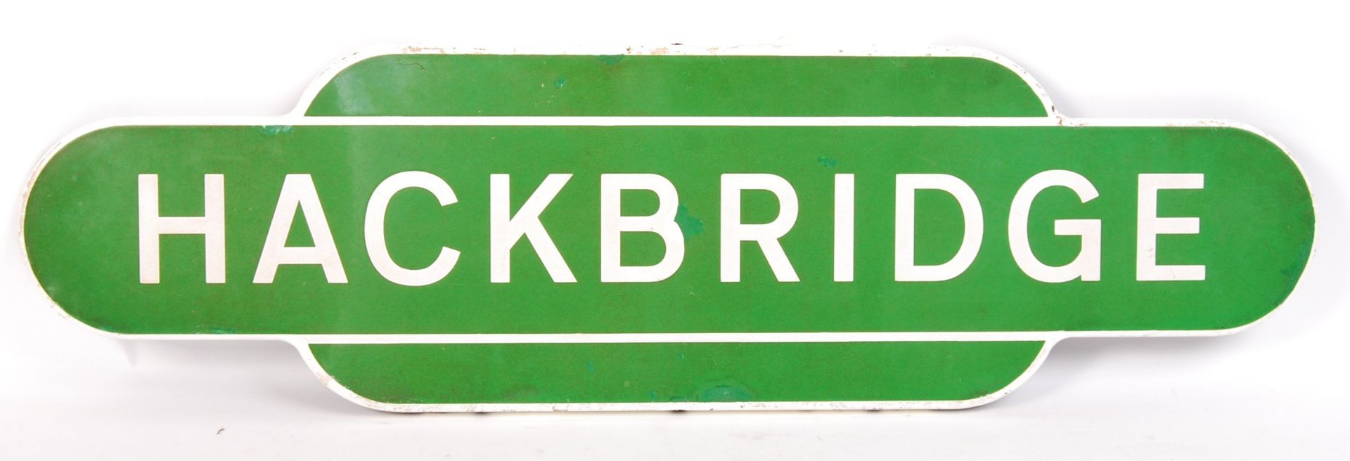 RARE BRITISH RAIL SOUTHERN LINE ' HACKBRIDGE ' STATION TOTEM SIGN