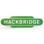 RARE BRITISH RAIL SOUTHERN LINE ' HACKBRIDGE ' STATION TOTEM SIGN