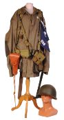 WWII SECOND WORLD WAR US AIRBORNE TROOPS D-DAY UNIFORM DISPLAY