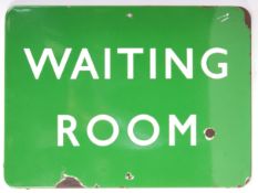 RARE ORIGINAL BRITISH RAIL SOUTHERN REGION ' WAITING ROOM ' ENAMEL SIGN