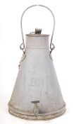 VINTAGE BRITISH RAIL GALVANISED CONICAL WATER CONTAINER