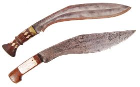 TWO EARLY / MID-CENTURY FAR EAST KUKRI KNIVES