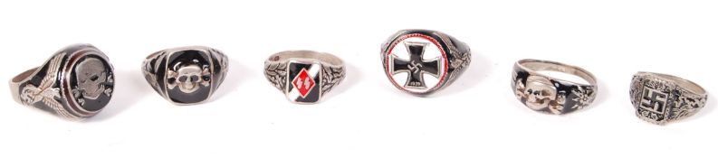COLLECTION OF WWII SECOND WORLD WAR STYLE GERMAN RINGS