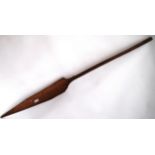 ANTIQUE 19TH CENTURY CARVED TRIBAL PADDLE SPEAR