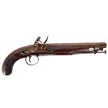 19TH CENTURY ANTIQUE FLINTLOCK LONG BARRELLED PISTOL