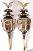 PAIR OF GRAND ANTIQUE EARLY 20TH CENTURY CARRIAGE LAMPS