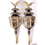 PAIR OF GRAND ANTIQUE EARLY 20TH CENTURY CARRIAGE LAMPS