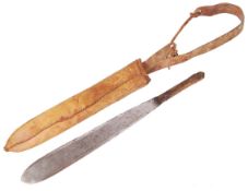EARLY 20TH CENTURY MASAI KENYAN KIKUYU SIMI KNIFE AND SCABBARD