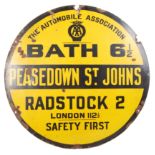 INCREDIBLY RARE VINTAGE AA ' PEASEDOWN ST JOHN ' ENAMEL SIGN