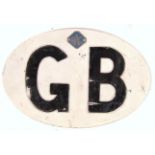 VINTAGE ' GB ' ENAMEL RAC ISSUED CAR PLATE / SIGN