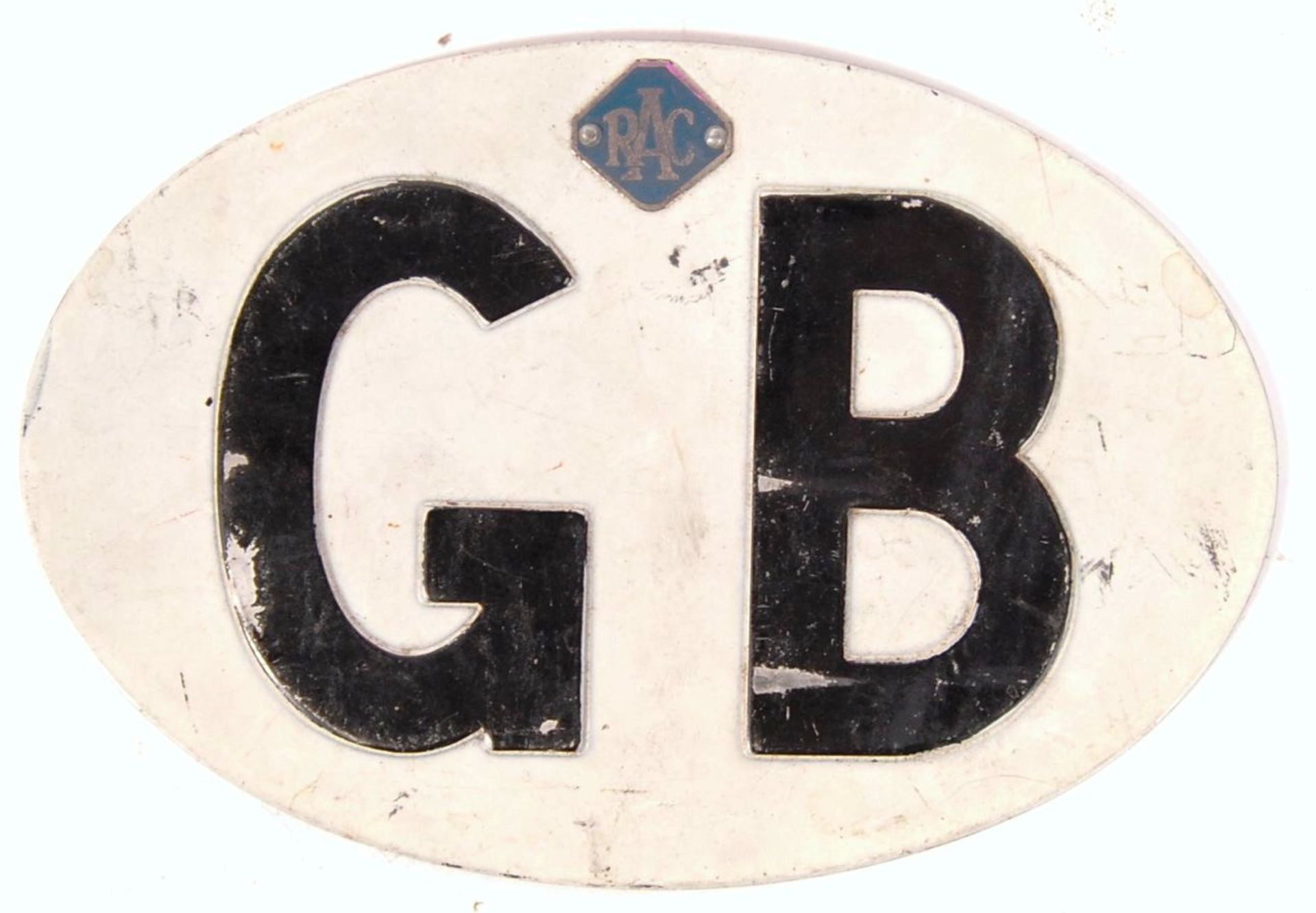 VINTAGE ' GB ' ENAMEL RAC ISSUED CAR PLATE / SIGN