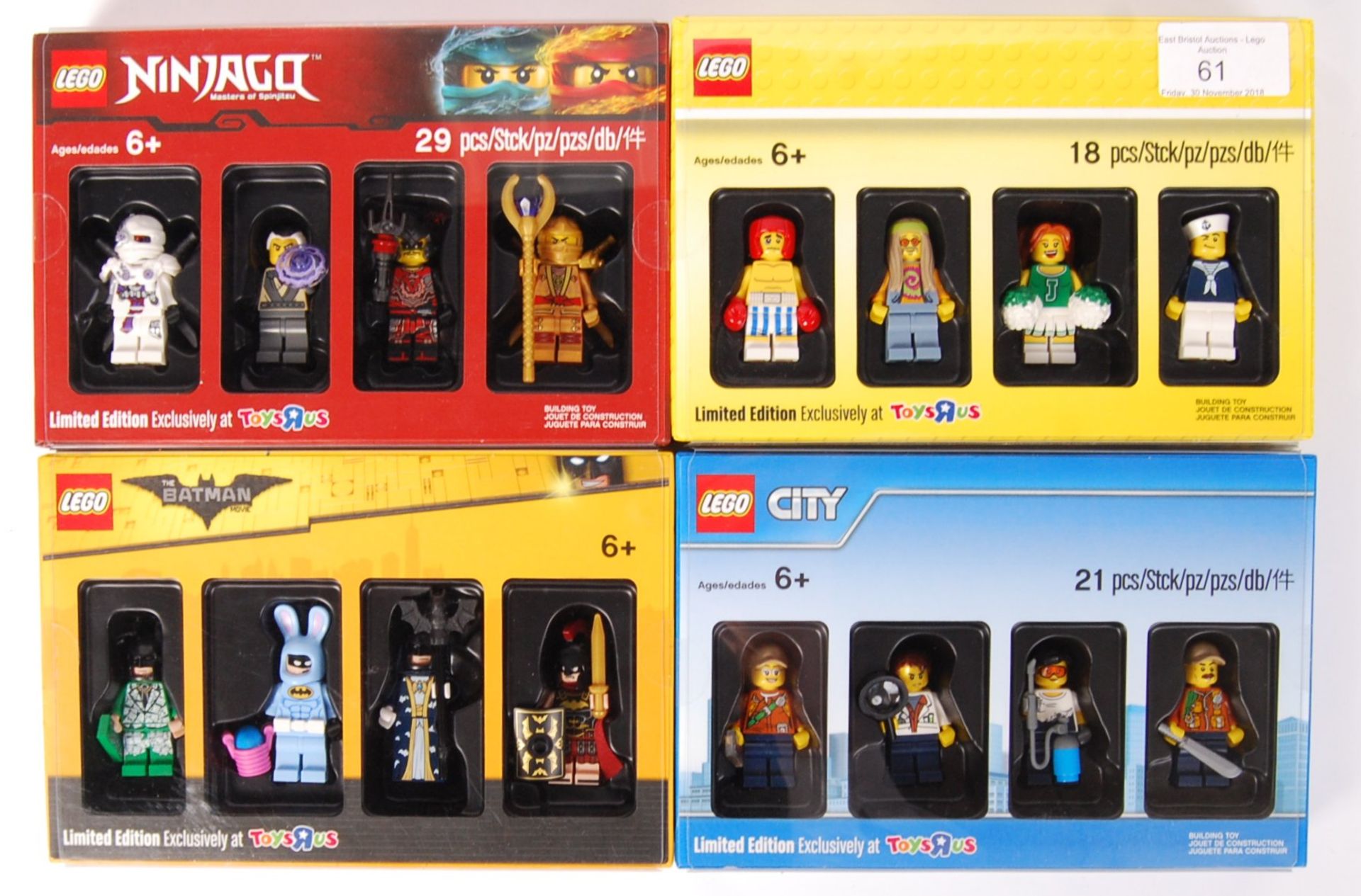 ASSORTED LEGO TOYS R US EXCLUSIVE MINIFIGURE BOXED SETS SEALED