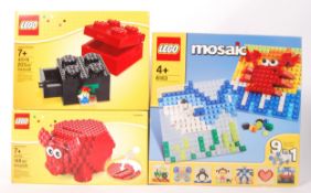 ASSORTED BOXED LEGO SETS - MONEY BANK, MOSAIC ETC