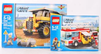 LEGO CITY 60002 ' FIRE ENGINE ' AND 4202 ' MINING TRUCK ' BOXED SET