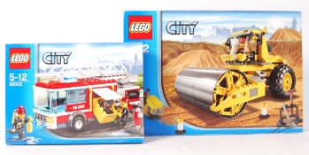 LEGO CITY 60002 ' FIRE TRUCK ' AND 7746 ' SINGLE-DRUM ROLLER ' BOXED SETS