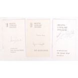 BRISTOL LITERARY DINNERS - VARIOUS AUTOGRAPHED PROGRAMMES