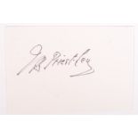 J.B PRIESTLEY - BRITISH PLAYWRIGHT - AUTOGRAPHED CARD