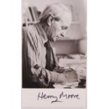 HENRY MOORE - BRITISH ARTIST & SCULPTOR - SIGNED PHOTOGRAPH