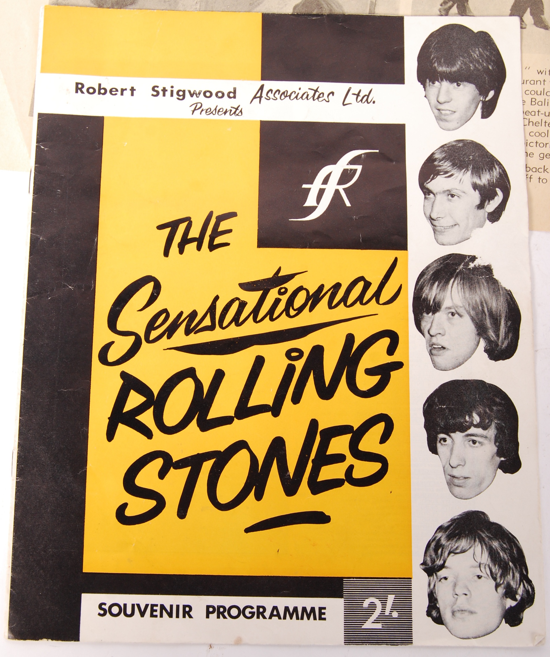 RARE ORIGINAL VINTAGE ROLLING STONES 1964 FIRST UK TOUR EPHEMERA - Image 2 of 7