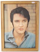 VINTAGE ELVIS PRESLEY 3D WALL PORTRAIT PRINT FRAMED