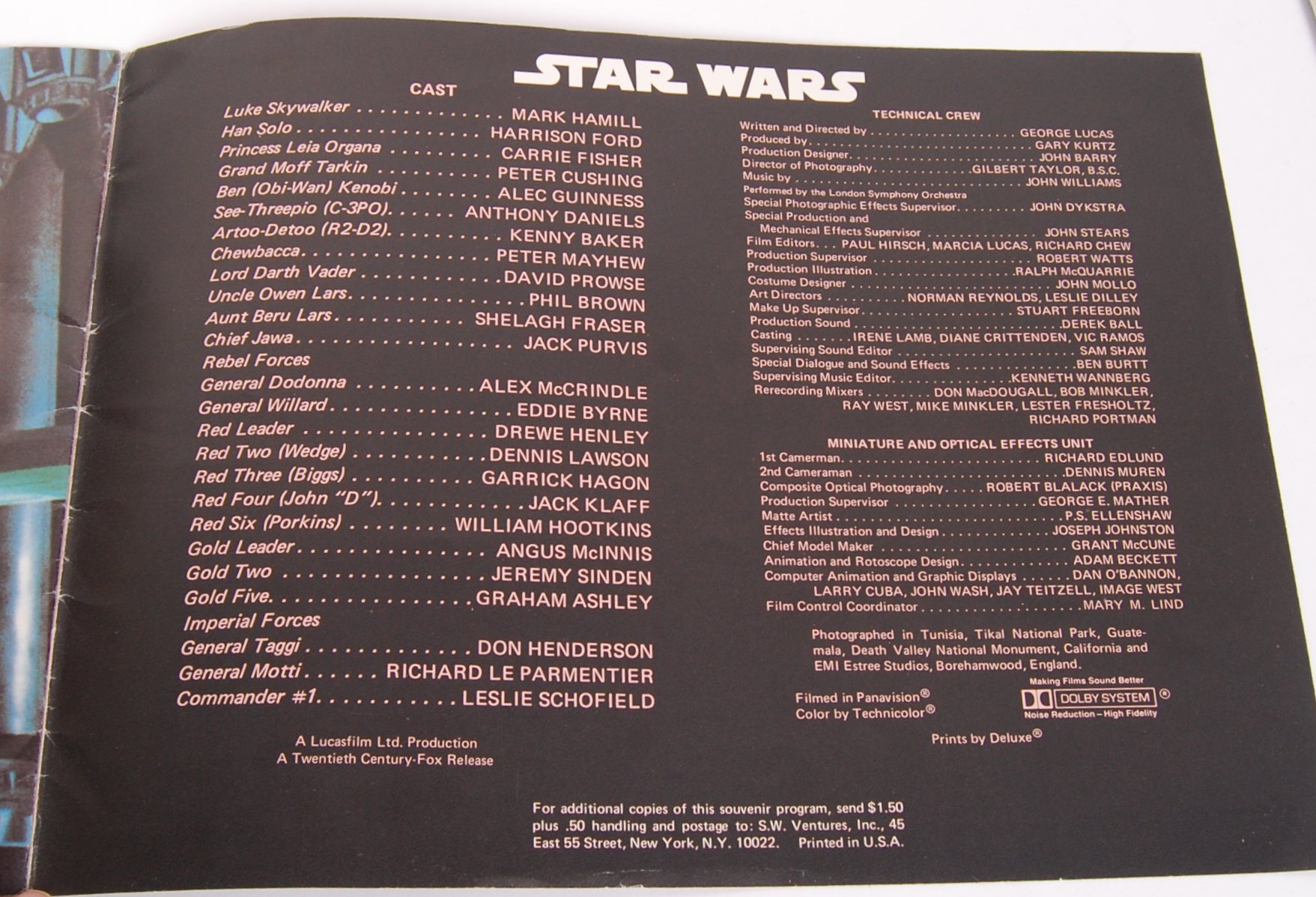 RARE ORIGINAL 1977 STAR WARS UK CINEMA RELEASE BROCHURE - Image 4 of 4