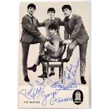 RARE VINTAGE 1960'S ' THE BEATLES ' GERMAN PROMOTIONAL POSTCARD