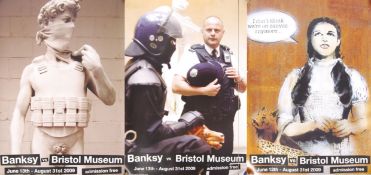 RARE FULL SET OF ' BANKSY Vs BRISTOL MUSEUM ' EXHIBITION POSTERS