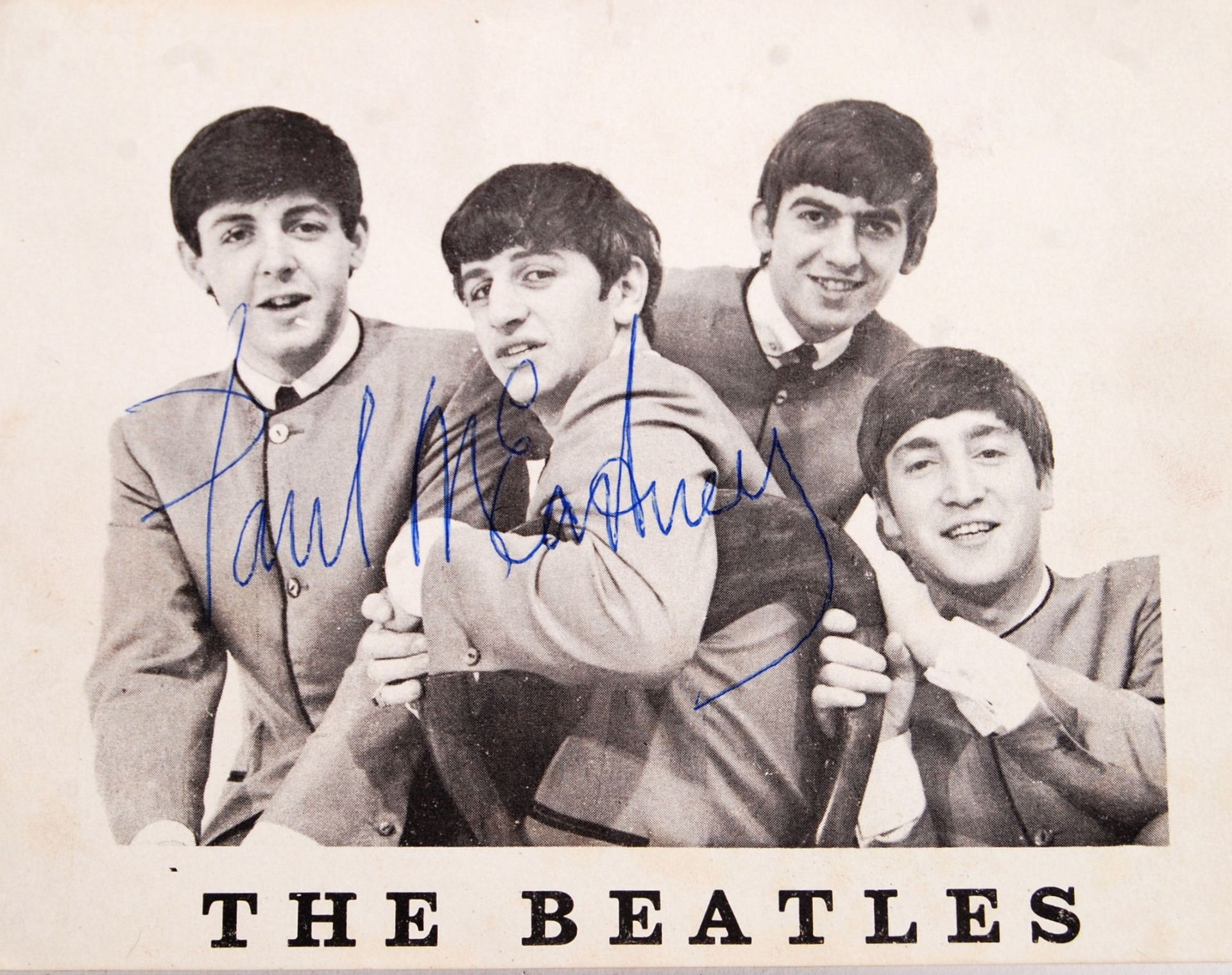 RARE ORIGINAL THE BEATLES PAUL MCCARTNEY HAND SIGNED POSTCARD