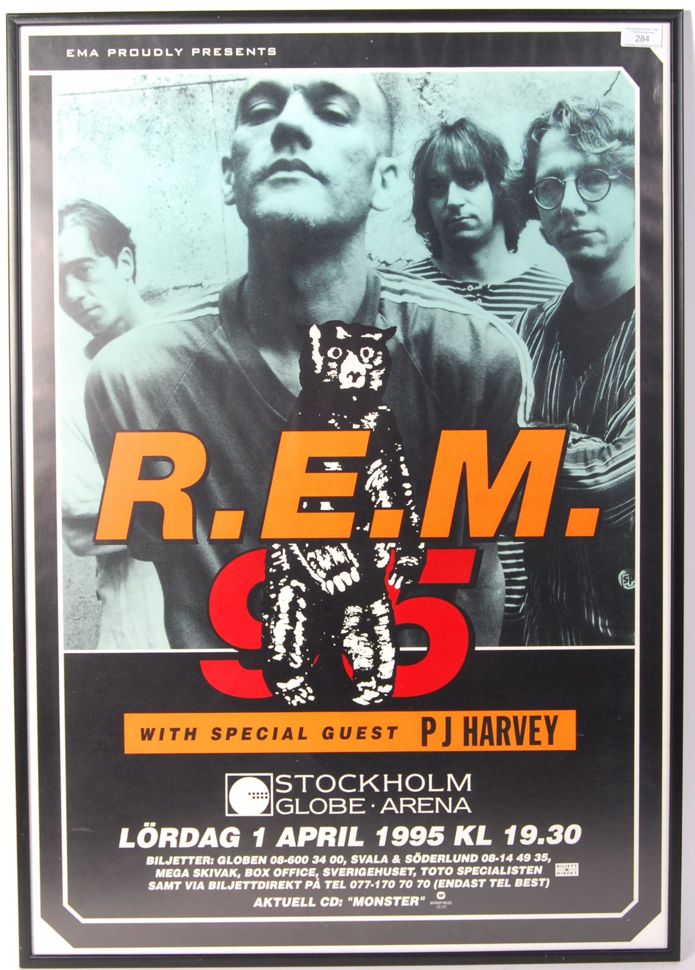 REM 1995 ' 95 ' MUSIC TOUR CONCERT GIG POSTER - STOCKHOLM ARENA