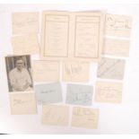 ASSORTED VICTORIAN / EDWARDIAN AUTOGRAPHS - CRICKET, STAGE ETC