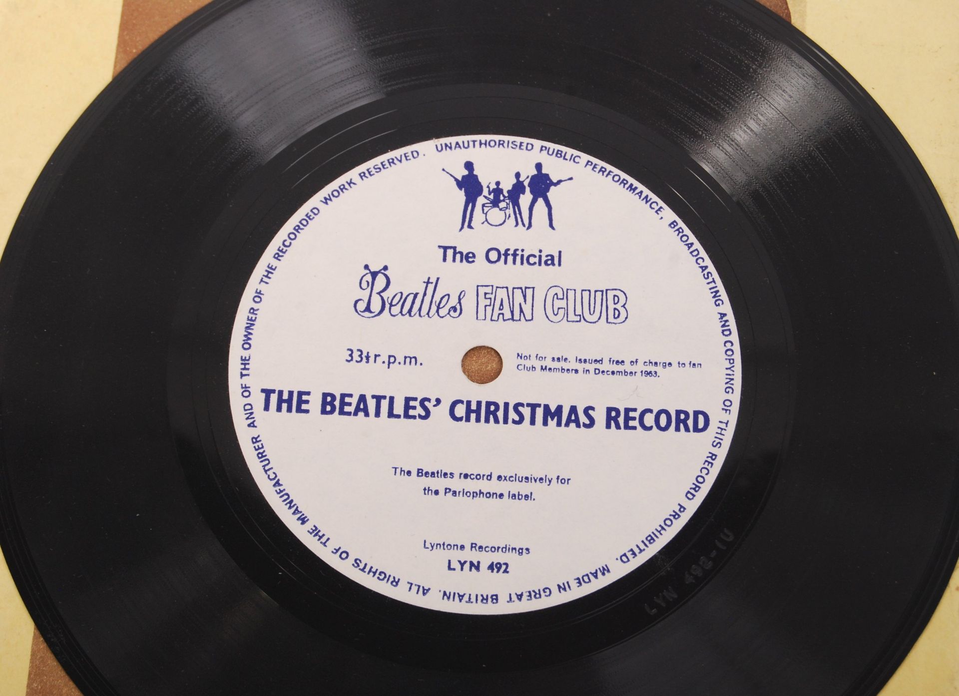 RARE OFFICIAL BEATLES FAN CLUB CHRISTMAS FLEXI DISC RECORD - Bild 4 aus 5